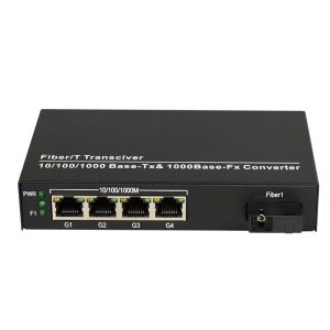 Gigabit 1-Port Fiber and 4-Ports POE switch